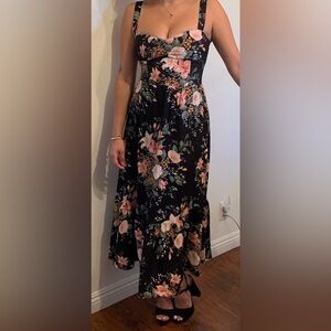 Reformation Black Floral Maxi Dress